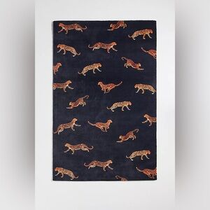 Anthropologie Home Navy Cheetah 3x5 Area Rug NWT